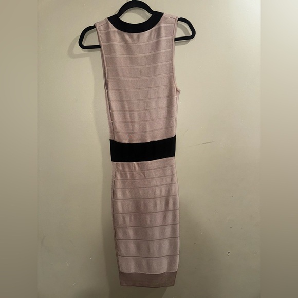 French Connection Black and Cream V-Neck Midi Dress - Picture 4 of 4